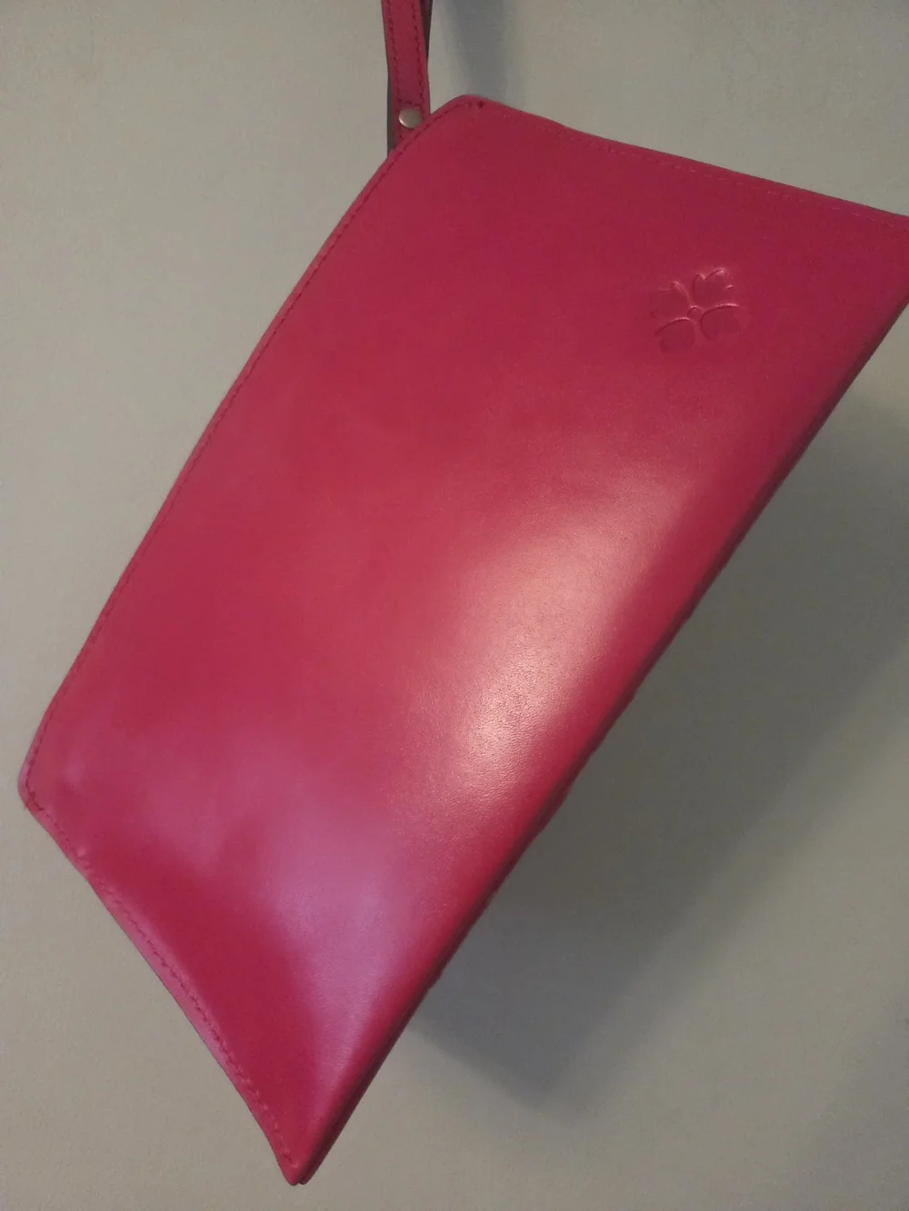 Patricia Nash Hot Pink Embossed Rose Wristlet Strawberry